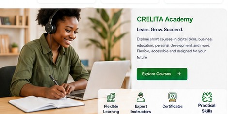 Young African woman taking an online course
